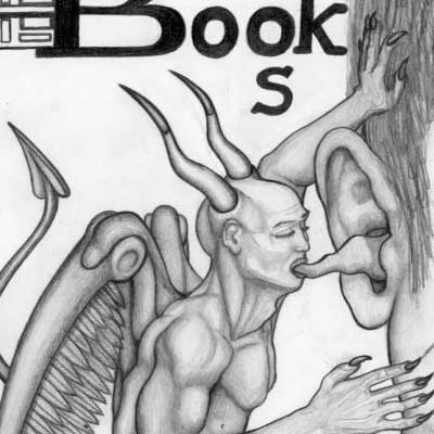 Books Open - Pencil Drawing that is part of the visual poem - Bookends...