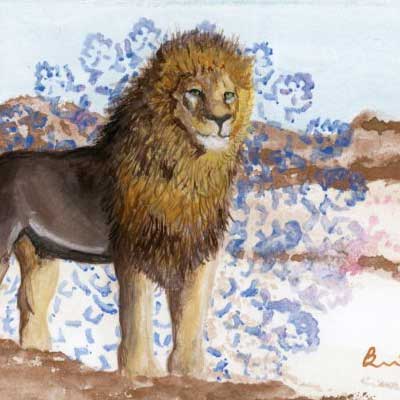 My Name Is Not Leo - Animanls From Chaos - Dvorsky Art - Watercolor painting of a lion in abstraction