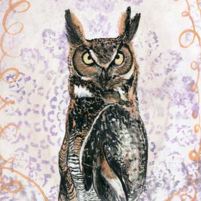 Owl Of Details - Animanls From Chaos - Dvorsky Art - Watercolor painting of an owl in abstraction