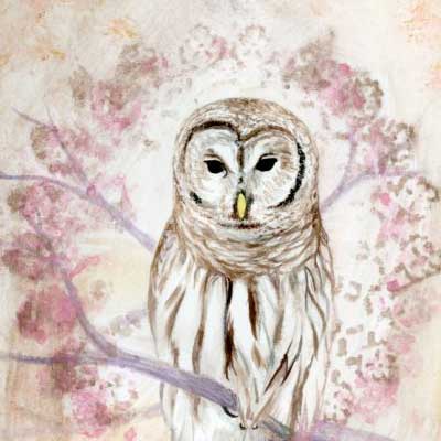 Proud Owl - Animanls From Chaos - Dvorsky Art - Watercolor painting of an owl in abstraction