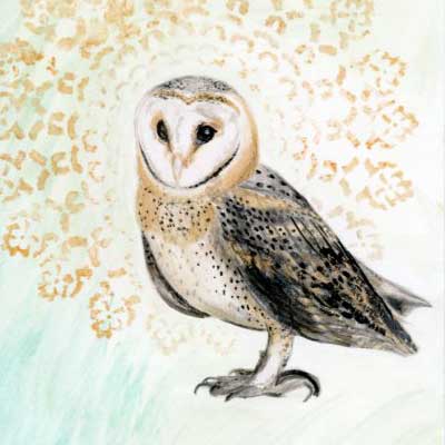Snow Owl - Animanls From Chaos - Dvorsky Art - Watercolor painting of a snow owl in abstraction
